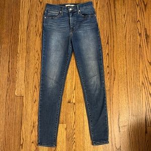 Levi’s Mile High Super Skinny jean, medium wash. Size 27.